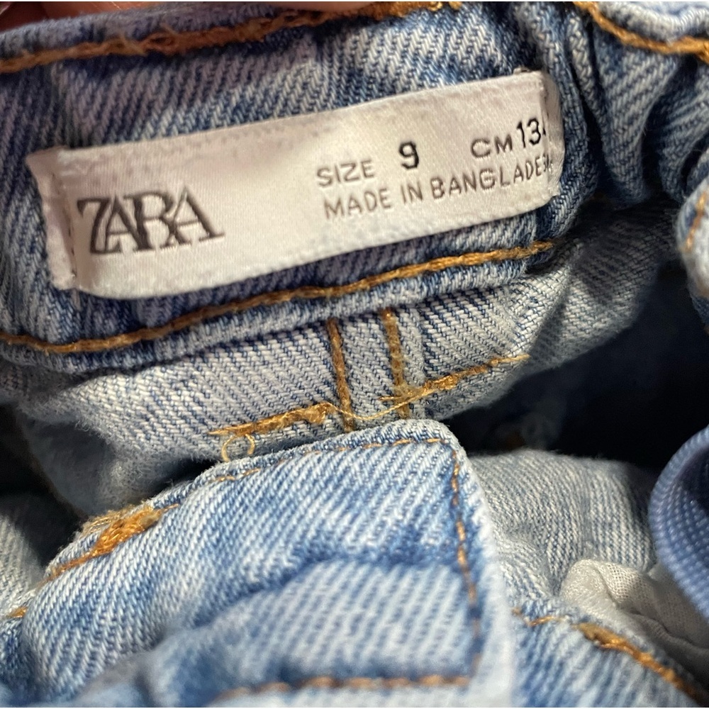 Zara Girls Wide leg Distressed Jeans Size 9 - Picture 2 of 4